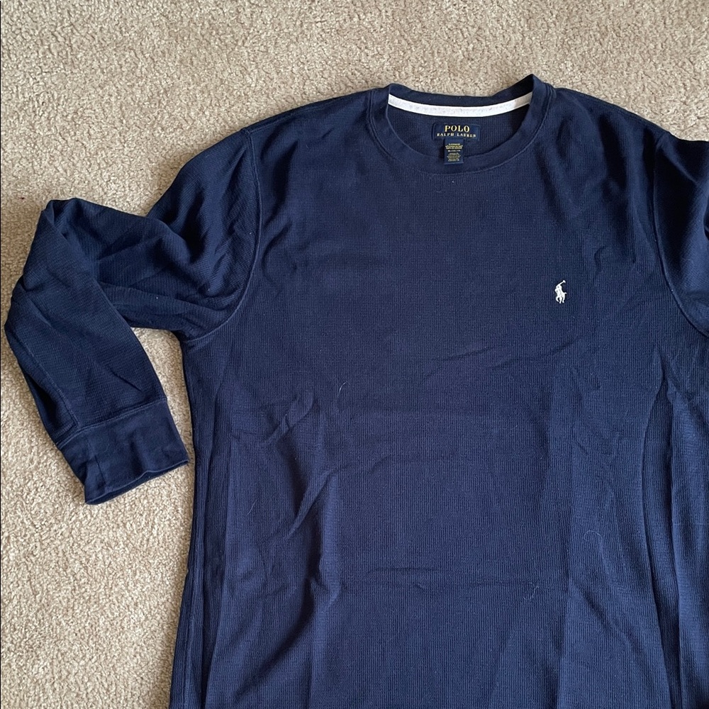 Polo by Ralph Lauren Men's Deep Blue Long Sleeve Tee